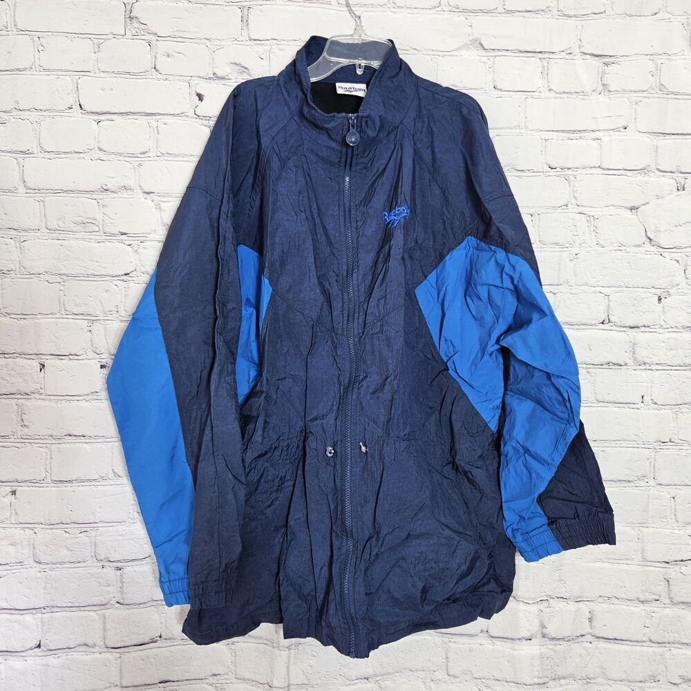 Reebok Vintage Men’s Size XL Windbreaker Jacket Blue Colorblock